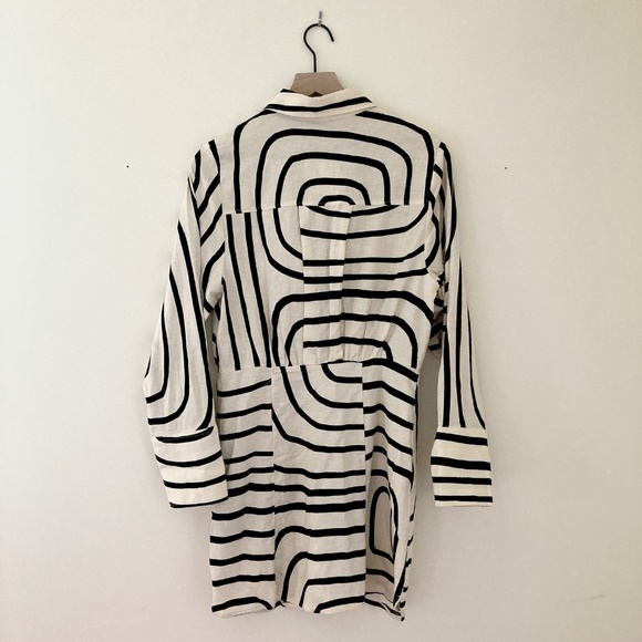 H&M Linen-blend Patterned Shirtdress NWT - Picture 3 of 5
